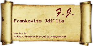 Frankovits Júlia névjegykártya