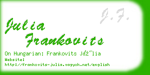 julia frankovits business card